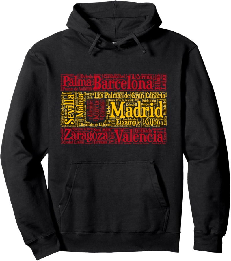 Winter Clothing Name - Spain Flag with Spanish City Names