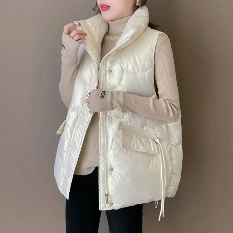 Winter Clothing On Sale - Down Waistcoat Woman Half Quilted Loose