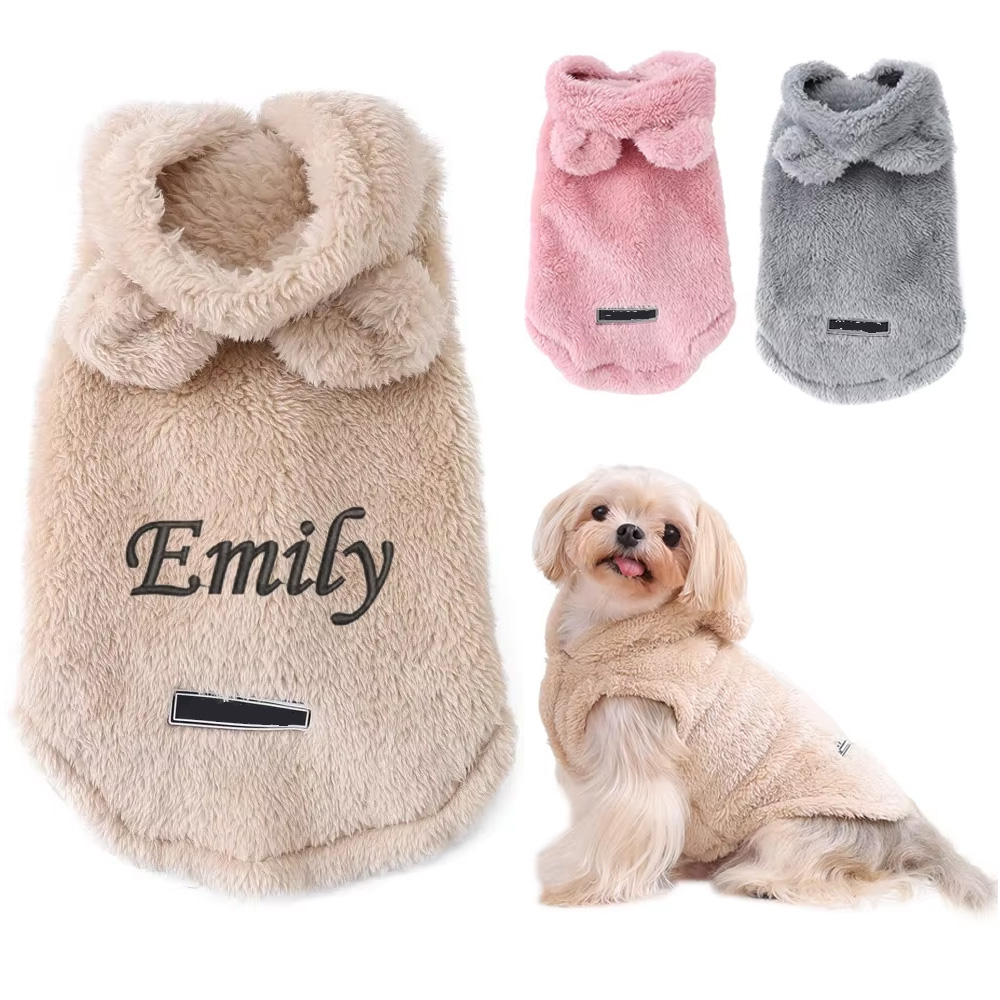 Winter Clothing Name - Embroidery Name Cat Dog Clothes Custom