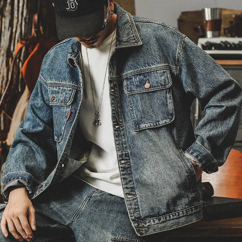 Trendy Loose Denim Jackets Man - Winter Clothing Men Style recension och pris