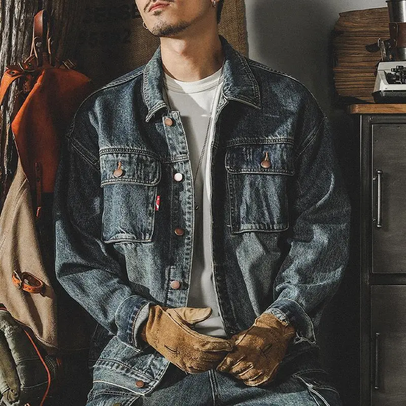Trendy Loose Denim Jackets Man - Winter Clothing Men Style recension och pris